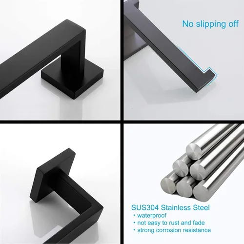 Vista 6 de Ralbay Moderna lámpara LED negra de 40 pulgadas, juego de baño todo en uno de 5 piezas, aluminio esmerilado de 38 W para accesorios de iluminación