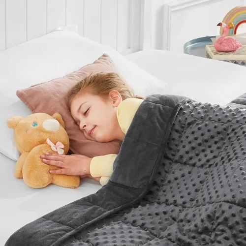 Vista 28 de Manta con peso – Manta pesada con patrón de animales de 7 libras – Manta transpirable tamaño pequeño (41 x 60 pulgadas, 7 libras)