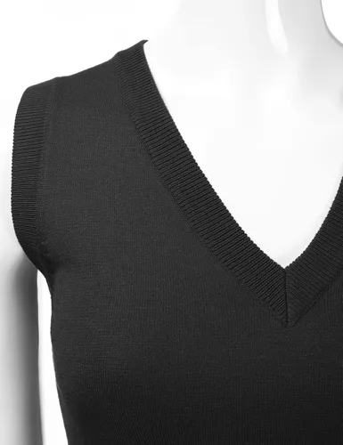 Vista 4 de EIMIN Suéter elástico sin mangas con cuello en V para mujer (S-3X), Esw011_babypink