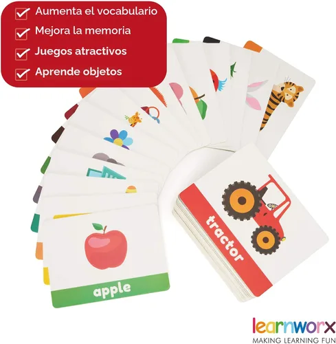 Vista 6 de LearnWorx 101 tarjetas flash para bebés de 1 a 3 años Tarjetas flash galardonadas de primeras palabras para niños pequeños Los juguetes de habla