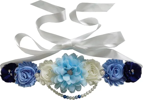 Vista 9 de Faja de maternidad de perlas únicas para revelación de género de baby shower
