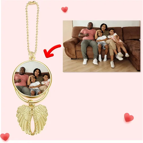 Vista 4 de Personalized Master Adornos de fotos personalizados para colgar en el automóvil, adorno de doble cara para grabado de imagen para accesorios
