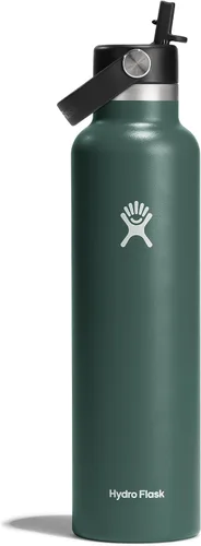 Vista 28 de Hydro Flask Botella de agua – Acero inoxidable aislado – Tapa flexible con pajita de boca estándar, antiderrames, a prueba de fugas y recargable