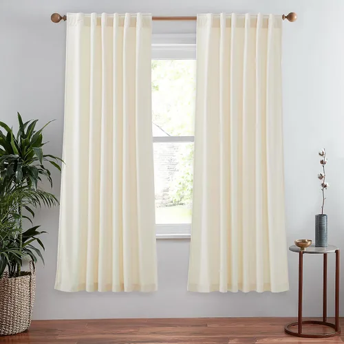 Vista 74 de StangH Cortinas 100% opacas, color beige, terciopelo suave y grueso, cortinas para ventana de dormitorio, forro blanco, cortinas con aislamiento