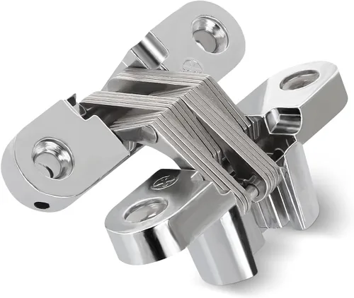 Vista 6 de Paquete de 4 bisagras ocultas invisibles para puerta de gabinete, bisagra de puerta oculta de aleación de zinc bisagras oscilantes de 180 grados