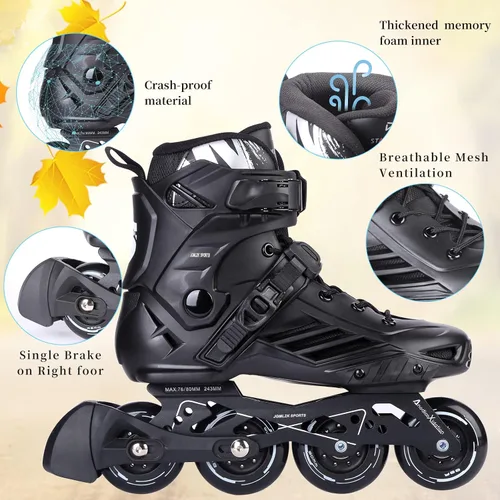 Vista 4 de Patines en línea, patines de alto rendimiento con forro lavable para hombres, mujeres, adultos principiantes