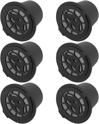 Vista 8 de Cápsulas de café reutilizables recargables de plástico negro, acero inoxidable 304, 6 unidades de plástico y acero inoxidable rellenables, cápsulas