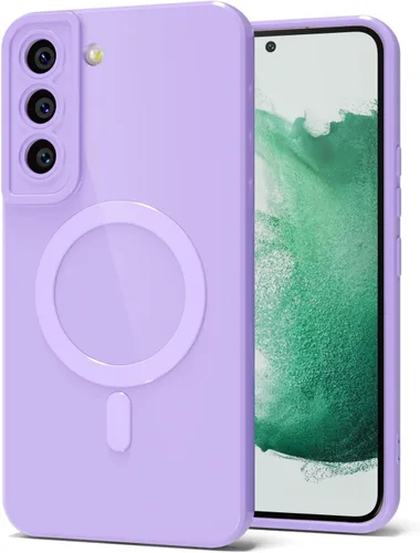 Vista 116 de Svanove Funda magnética de silicona para Samsung Galaxy S22, compatible con Magsafe, bonita funda para mujer, goma de gelatina brillante delgada