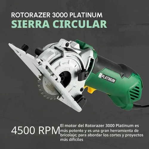 Vista 8 de ROTORAZER SAW Juego de sierras circulares compactas platino – Nuevo modelo para 2026! Extra potente – cortes más profundos. Corte paneles de yeso