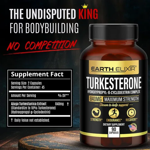 Vista 2 de Turkesterone 840 mg – Apoyo natural de testosterona – Suplemento de turkesterona 100% puro para hombres y mujeres – Extracto de Ajuga Turkestanica