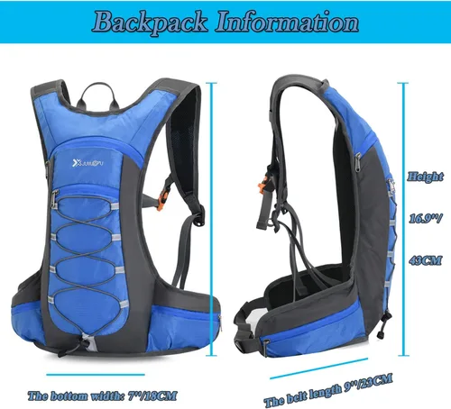 Vista 4 de Croogo Mochila de hidratación para correr con vejiga de agua de 2 litros, ligera, para ciclismo, para hombres y mujeres, color rojo OT05