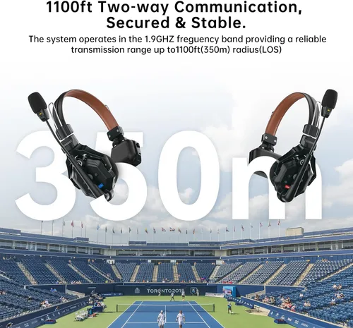 Vista 7 de Sistema de Auriculares de Comunicación Inalámbrica Hollyland Solidcom C1 Pro ENC con Cancelación de Ruido Dúplex Completo para 4 Personas 335m