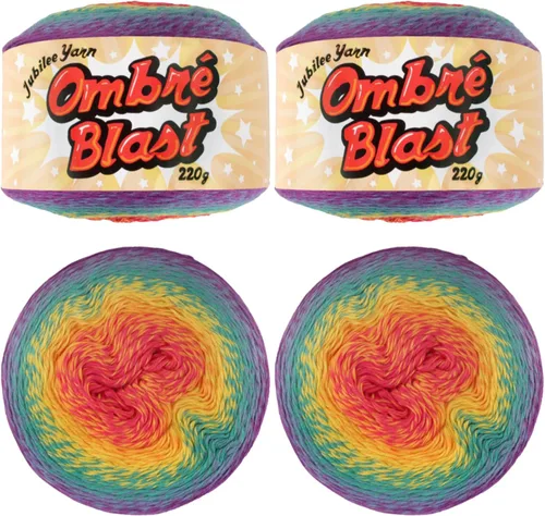 Vista 37 de JubileeYarn - Hilo Ombré Blast (7.76 oz/torta de algodón para bebé, 1 torta)