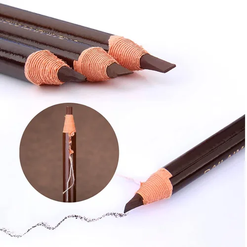 Vista 9 de Set de Lápiz de Cejas Impermeable, Lápiz de Cejas con Cordón de Tirar y Desmontable, Kit de Suministros de Microblading, Lápiz de Línea de Ojos