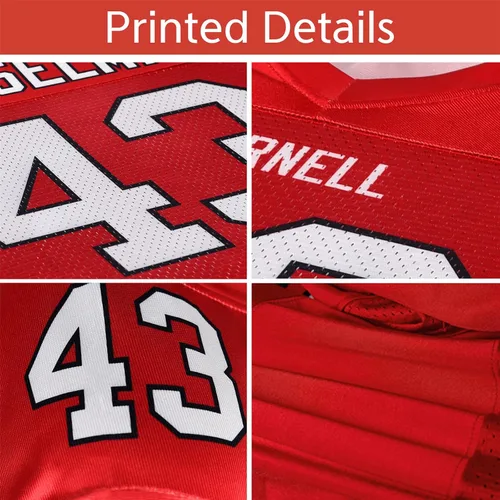 Vista 4 de Camiseta de fútbol personalizada con costura y número del equipo para hombres, mujeres y jóvenes