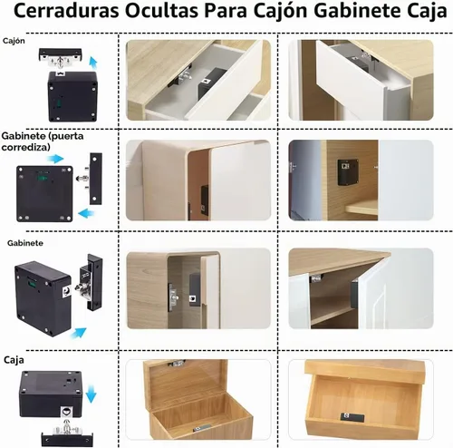 Vista 5 de RFID cerradura electrónica del gabinete ocultado DIY para armario de madera armario cajón armario cerradura pestillo