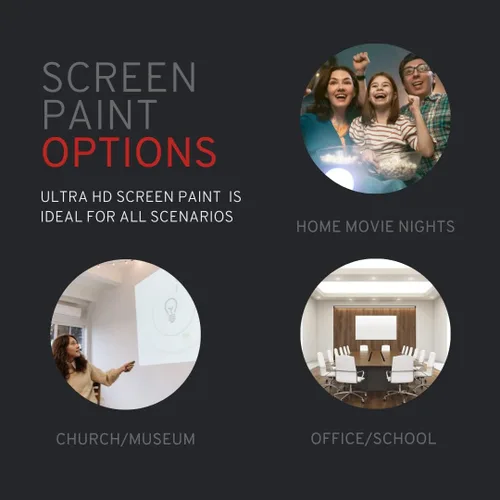 Vista 4 de Pintura para monitor de proyector, de alta definición, 4 k, ultra blanco, de 1 cuarto de galón.