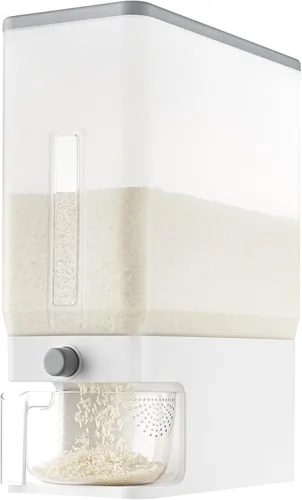 Vista 14 de Lifewit Dispensador de arroz de 25 libras (24.9 lbs), recipiente de almacenamiento de arroz sellado a prueba de humedad con taza medidora para Negro