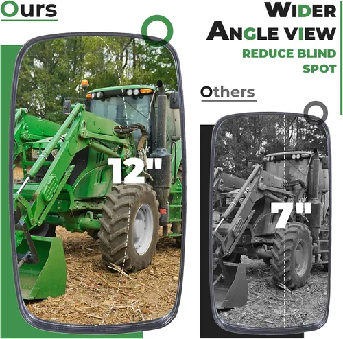 Vista 3 de Conjunto de espejo de tractor con brazos fijos de repuesto para DM2455000 compatible con John Deere 5000 y 6000