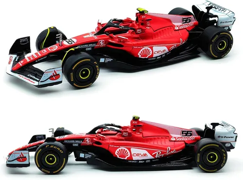 Vista 19 de 1/43 F1 2023 SF23 16# Charles Leclerc Scuderia SF23 55# Carlos Sainz aleación coche fundido a presión modelo modelo regalo (1/43 SF23 Monza #16)