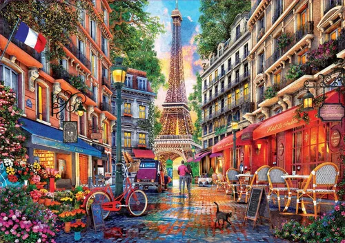 Vista 3 de Educa - París, Dominic Davison - Rompecabezas de 1000 piezas - Pegamento para rompecabezas incluido - La imagen completa mide 26.8 x 18.9 pulgadas