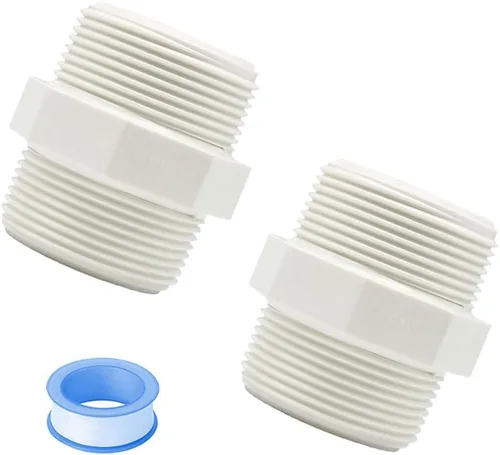Vista 9 de 2 unids 1-1/2 "PVC accesorios de tubería pezón G1-1/2 X G1-1/2 macho a macho conector adaptador de acoplamiento de rosca HE023-1-1/2