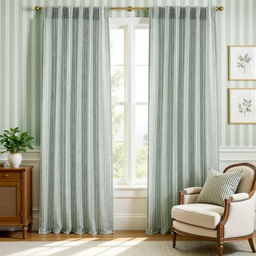 Vista 35 de DriftAway Cortinas de lino 100% opacas a rayas, de doble capa, 96 pulgadas de largo, para sala de estar, dormitorio, hilo teñido, con aislamiento