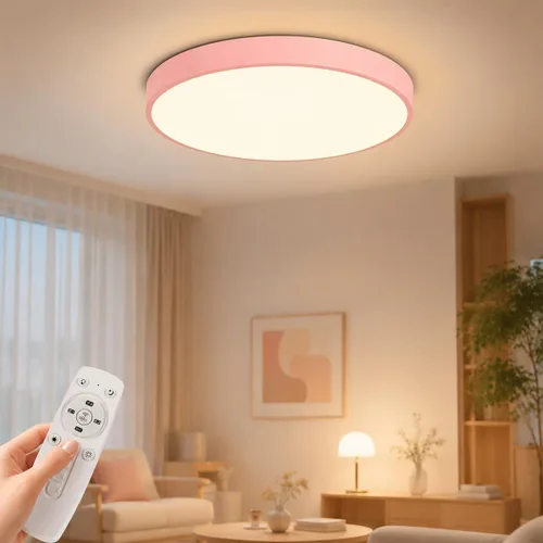 Vista 19 de Led Ceiling Light with Remote White 16 "24w Flush Mount Suitable for Bedroom, Kids Room,Hallway, Balcony, Checkroom,Office,Bathroom Ceiling Lamp