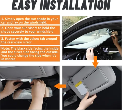Vista 4 de D-Lumina - Parasol para parabrisas para Lexus RX 2016-2023, protector plegable para visera de sol de la ventana delantera, bloquea los rayos UV