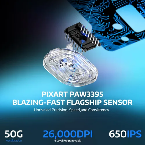 Vista 6 de ATTACK SHARK X6 1.73 oz Superlight - Mouse inalámbrico para juegos con base de carga RGB magnética, BT/2.4GHz inalámbrico/con cable, ratón