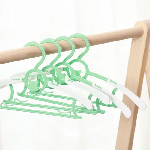 Vista 9 de Perchas de bebé para armario de guardería, paquete de 40 perchas de plástico para niños, ahorro de espacio, antideslizantes, extensibles, para niños