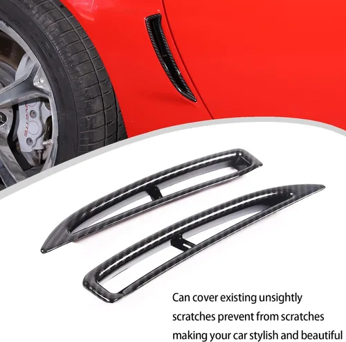 Vista 5 de Lcojicep Rejilla de ventilación lateral trasera para coche compatible con Chevrolet Corvette C6 2005-2013, rejilla de ventilación lateral para ABS