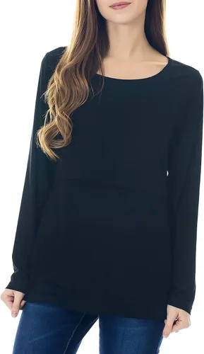 Vista 2 de Suéter de maternidad Smallshow para mujer, camiseta cómoda de maternidad de manga larga