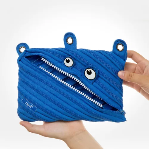 Vista 5 de ZIPIT Estuche para lápices Monster para niños, bonita bolsa de 3 anillas para niños, niñas y adolescentes, bolsa de papelería para la escuela