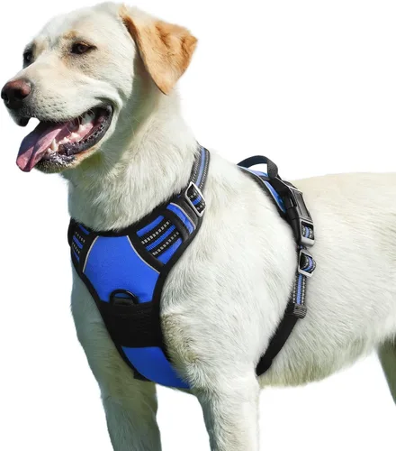 Vista 15 de Eagloo Arnés para perro pequeño, sin tirones, chaleco de servicio con tiras reflectantes y asa de control, ajustable y cómodo para caminar, arnés