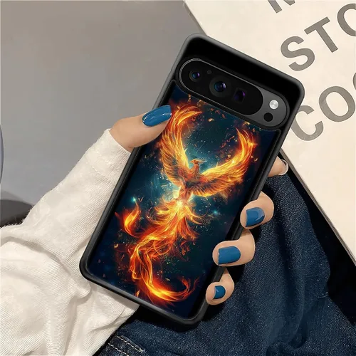 Vista 1725 de Compatible con Google Pixel 4A 5G Mobile Case Creative Acrylic Panel trasero Silicona Protección Grip especialmente diseñado para Google Pixel 4A 5G