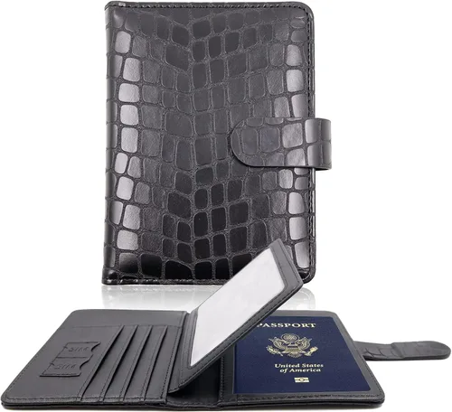 Vista 33 de Melsbrinna - Funda para pasaporte, ranuras para tarjetas, bonita funda para pasaporte para mujeres/hombres, resistente al agua con bloqueo RFID
