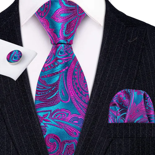 Vista 16 de Barry.Wang Juego de corbatas de seda para hombre, corbatas de boda de seda tejida formal de negocios casual (4/6/8PCS)