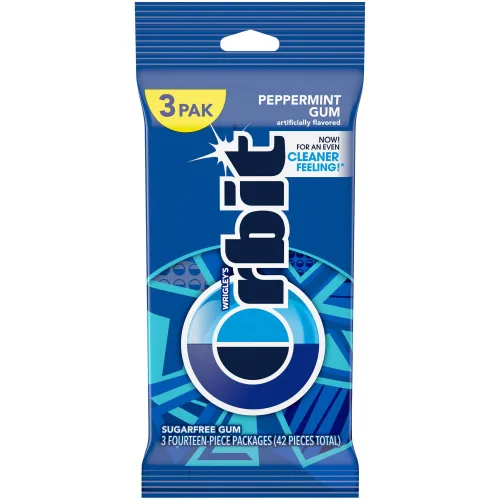 Vista 8 de ORBIT Chicle de menta sin azúcar esencial de viaje, paquete de 3 unidades (paquete de 2)