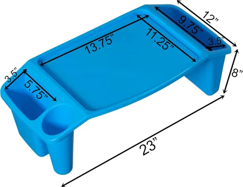 Vista 3 de Basicwise QI003253BL - Bandeja de escritorio para niños, mesa de actividades portátil, color azul