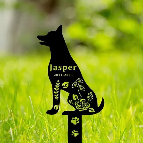 Vista 2 de Estaca de metal para perros conmemorativos para tumbas para perros al aire libre, estaca conmemorativa personalizada para perros, estaca