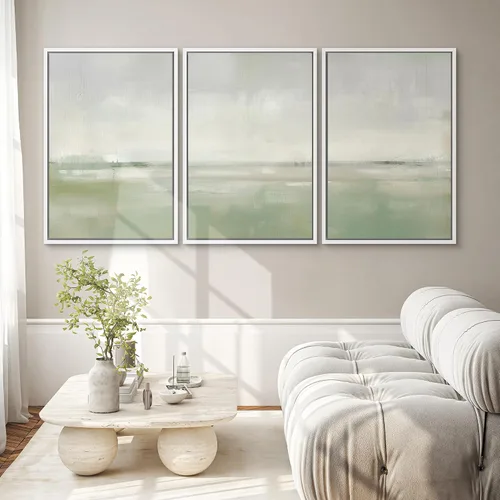 Vista 329 de SIGNWIN Lienzo enmarcado para pared, juego de arte de collage de hojas transparentes en blanco y negro, ilustraciones de naturaleza silvestre, arte