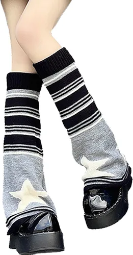 Vista 8 de Sexybody Calentadores de piernas para mujer, Y2K Kawaii con estampado de araña, gótico, Harajuku, Lolita, elegantes y bonitos, calcetines japoneses
