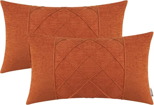 Vista 23 de BRAWARM Fundas de almohada 40x40 cm - Paquete de 2 fundas de almohada de chenilla negra, fundas de almohada de chenilla suave teñida sólida