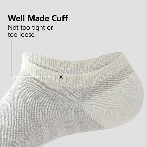 Vista 4 de Calcetines invisibles para hombres y mujeres, 8 pares de calcetines tobilleros de fibra de bambú, antideslizantes, transpirables, suaves, a la moda