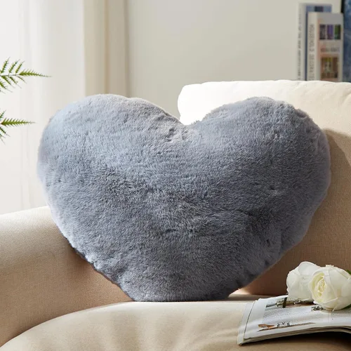 Vista 11 de YRXRUS Almohadas de corazón, almohada en forma de corazón, pequeñas almohadas de corazón rosa polvoriento para regalos, almohadas de imitación