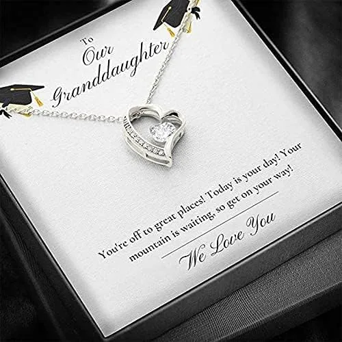 Vista 3 de Collar con colgante Felicitaciones por tu graduación para nieta, regalo para cumpleaños, Navidad, día de San Valentín, día de la madre, collar