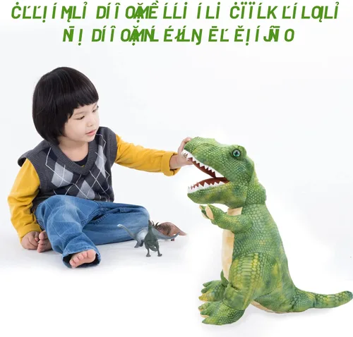 Vista 6 de PUNP Peluche de dinosaurio gigante, juguete de peluche T Rex, 22 pulgadas, tiranosaurio de peluche, regalo para niños, verde