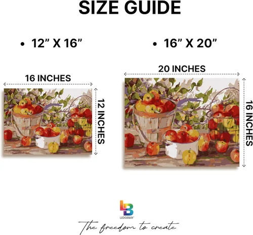 Vista 5 de Ledgebay Kit de Pintura por Números DIY para Adultos, Lienzo Enmarcado para Principiantes a Avanzados, Kit de Pintura por Números, los Kits Incluyen