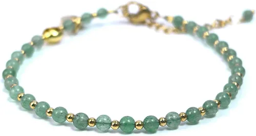 Vista 23 de Morchic 3mm Natural Gemstone Beaded Bracelet for Women, Dainty Tiny Charm Jewelry, Adjustable 7.1-8.6" Ideal Birthday Holiday Gift